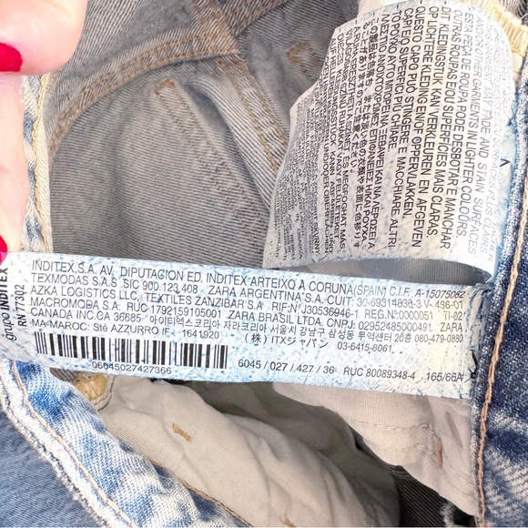 ZARA WIDE LEG FULL LENGTH HIGH WAISTED DISTRESSED JEANS 4 - Picture 9 of 12